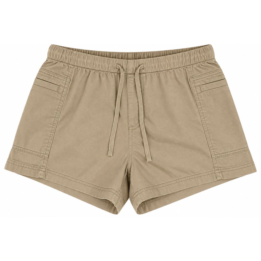 Old Navy Pull-On Utility Shorts Khaki Comfort Waistband Drawstring Casual